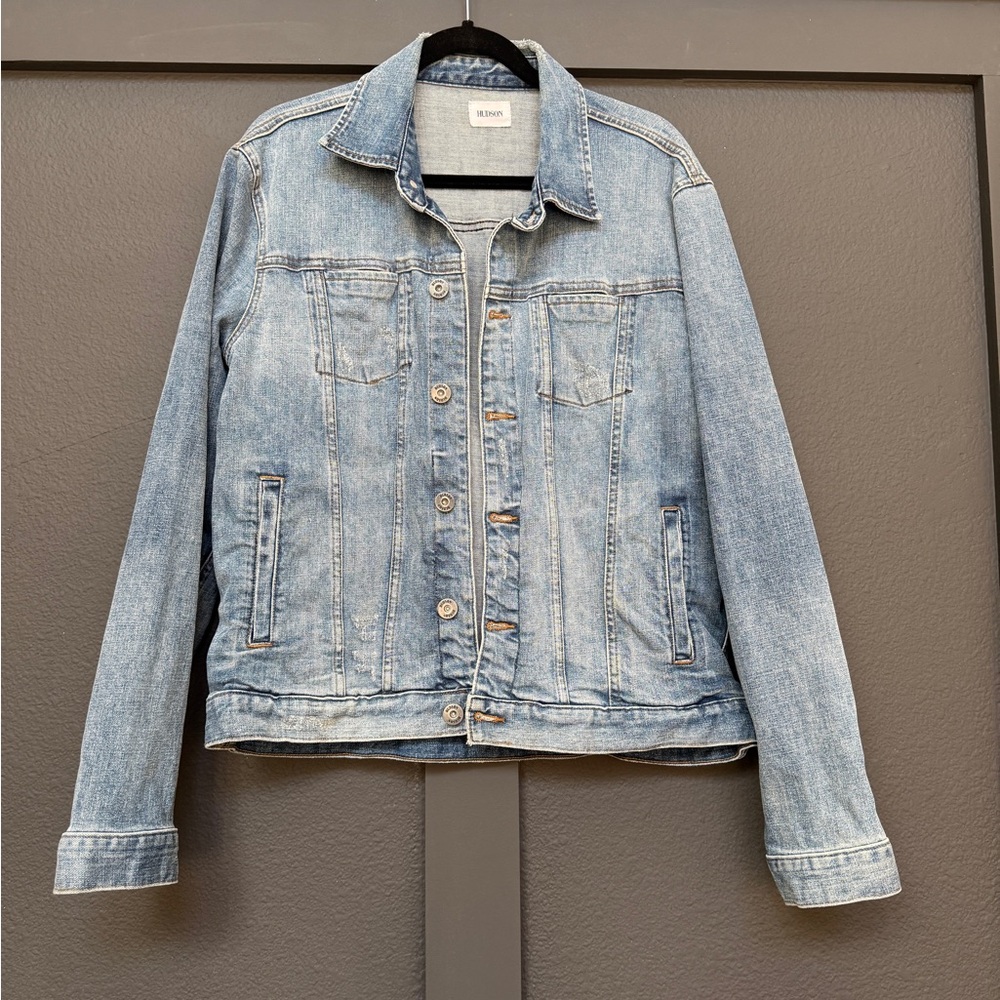 Hudson Jeans Light Blue Denim Jacket, size Large